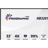 iiyama ProGraphic HB3201UHSNP-B1 31.5" 4K Ultra HD monitor Zwart (mat), 1x DisplayPort, 1x HDMI, 2x USB-C, 3x USB-A, 1x RJ-45