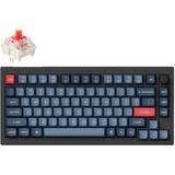 Keychron V1 Max-D1 RGB mechanisch toetsenbord Zwart, US lay-out (QWERTY), Gateron Jupiter Red, 75%, RGB leds, Double-shot PBT, hot swap, 2.4 GHz | Bluetooth | USB-C, Knob