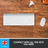 Logitech MK470 Slim Wireless Keyboard and Mouse Combo , desktopset Wit, US lay-out, Scissor, 1000 dpi