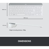 Logitech MK470 Slim Wireless Keyboard and Mouse Combo , desktopset Wit, US-International, Scissor switches, 1000 dpi