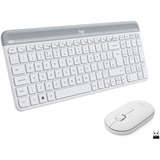 Logitech MK470 Slim Wireless Keyboard and Mouse Combo  desktopset Wit, US-International lay-out (QWERTY), Scissor switches, 100%, 1000 dpi