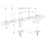 Neomounts DS60-600BL2 Monitorarm 10-32" - Quick-fix - 180°-stop Zwart