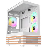 Thermaltake View 170 WS ARGB mini tower behuizing Wit/houtkleur | 2x USB-A | RGB | Tempered Glass