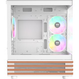 Thermaltake View 170 WS ARGB mini tower behuizing Wit/houtkleur | 2x USB-A | RGB | Tempered Glass