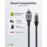 goobay Netwerkadapter USB-C 3.2 Gen1 naar RJ-45 Zwart/zilver, 2 meter
