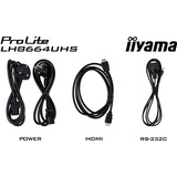iiyama ProLite LH8664UHS-B3AG 85.6" 4K Ultra HD Public Display Zwart (mat), HDMI, USB-C, Audio, WiFI 5, LAN, Android 14