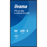 iiyama ProLite LH8664UHS-B3AG 85.6" 4K Ultra HD Public Display Zwart (mat), HDMI, USB-C, Audio, WiFI 5, LAN, Android 14