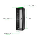APC NetShelter SX Gen 2 AR3157B2, 48U server rack Zwart/groen, 75(b) x 225,8(h) x 107(d) cm, met zijkanten