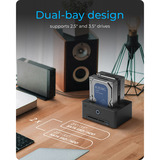 ICY BOX IB-1233CL-CR, SSD/HDD-kloonstation dockingstation Zwart
