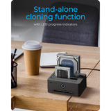 ICY BOX IB-1233CL-CR, SSD/HDD-kloonstation dockingstation Zwart