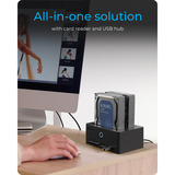 ICY BOX IB-1233CL-CR, SSD/HDD-kloonstation dockingstation Zwart