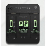 ICY BOX IB-2913MCL-C31 CloneStation dockingstation Zwart, M.2 NVMe en SATA naar M.2 NVMe dual bay