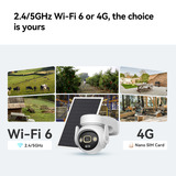 Imou AOV PT 4K Kit (wifi+4G) Simcard&SD beveiligingscamera Wit, 8 MP, WiFi 6, 4G LTE, Solar panel, AI-detectie