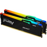 Kingston FURY 32 GB DDR5-5200 Kit werkgeheugen Zwart, KF552C36BBEAK2-32, Beast RGB, XMP, EXPO