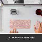Logitech K380 for Mac Multi-Device Bluetooth Keyboard - Roze, toetsenbord Lichtroze, US-International, Bluetooth