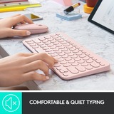 Logitech K380 for Mac Multi-Device Bluetooth Keyboard - Roze, toetsenbord Lichtroze, US lay-out, Bluetooth