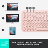 Logitech K380 for Mac Multi-Device Bluetooth Keyboard - Roze, toetsenbord Lichtroze, US-International, Bluetooth