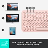 Logitech K380 for Mac Multi-Device Bluetooth Keyboard - Roze, toetsenbord Lichtroze, US lay-out, Bluetooth