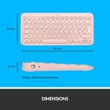 Logitech K380 for Mac Multi-Device Bluetooth Keyboard - Roze, toetsenbord Lichtroze, US-International, Bluetooth