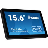 iiyama ProLite TF1633MSC-B1 15.6" touchscreen monitor Zwart, Touch, HDMI, DisplayPort, Audio, USB