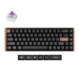 Keychron K6 HE-F1, toetsenbord Zwart/houtkleur, US lay-out, Gateron Double-Rail Magnetic Nebula, 65%, RGB leds, OSA Double-shot PBT, hot swap, USB-C | 2.4 GHz | Bluetooth 5.1