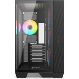 Sharkoon Steel Shark midi tower behuizing Zwart | 2x USB-A | 1x USB-C | RGB | Tempered Glass