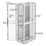 APC NetShelter SX AR3308W2, Gen 2, 52U server rack Wit/groen, 2436H x 600B x 1200D mm