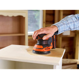 BLACK+DECKER BDCROS18 18V accu excentrische schuurmachine Zwart/oranje, Opbergtas, oplader en accu inbegrepen