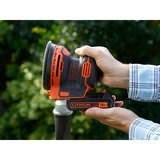 BLACK+DECKER BDCROS18 18V accu excentrische schuurmachine Zwart/oranje, Opbergtas, oplader en accu inbegrepen