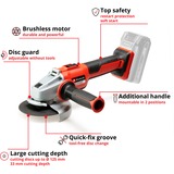 EINHELL AXXIO accu haakse slijper 18/125 Q Rood/zwart, Accu en oplader niet inbegrepen