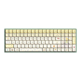 Iqunix F97 Floral Date, gaming toetsenbord Groen/wit, US lay-out, Gateron Red, RGB leds, 96%, Hot-swappable, PBT, 2.4GHz | Bluetooth 5.1 | USB-C
