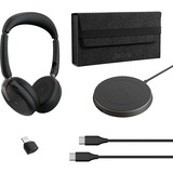 Jabra JBR Evolve2 65 Flex Link380c MS Duo WLC on-ear headset Zwart