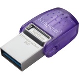 Kingston DataTraveler microDuo 3C 128 GB usb-stick Paars/transparant, USB-A + USB-C