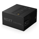 NZXT C750 Gold Core, 750 Watt voeding  Zwart, 1x 12VHPWR, 2x PCIe, kabelmanagement
