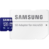 Samsung PRO Plus 128 GB microSDXC (2023) geheugenkaart Blauw, UHS-I U3, Class 10, V30, A2