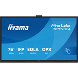 iiyama ProLite TE7513A-B3AG 75" 4K Ultra HD touchscreen monitor Zwart, 1x DisplayPort, 2x HDMI, 3x USB-C, 5x USB-A, 2x RJ-45, WiFi-6E, BT 5.0, Android