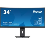 iiyama ProLite XCB3494WQSN-B5 34" Curved UltraWide monitor Zwart, 120 Hz, UWQHD, HDMI, DisplayPort, USB-C, LAN, Audio