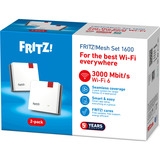 AVM FRITZ!Mesh Set 1600 2-pack Edition International repeater Wit/rood, 2 stuks, Mesh Wi-Fi