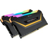 Corsair 32 GB DDR4-3200 Kit werkgeheugen Zwart, CMW32GX4M2E3200C16-TUF, Vengeance RGB PRO, XMP