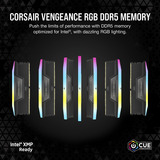 Corsair 32 GB DDR5-6000 (2x 16 GB) Kit werkgeheugen Zwart, CMH32GX5M2B6000C38, Vengeance RGB, XMP
