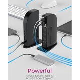 ICY BOX IB-DK2256AC 12-in-1 DisplayLink Hybrid DockingStation Zwart, HDMI, DisplayPort, LAN, USB Type-C