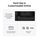 Keychron Q13 Ultra-P1 8K Wireless Custom Mechanical Keyboard Wit, US lay-out (QWERTY), Keychron Silk POM Red, 96%, RGB, Hot swap, 8K, 2.4 GHz | Bluetooth 5.2 | USB-C