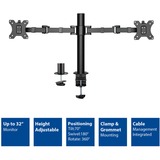 ACT Connectivity Monitorarm office solid pro, 2 schermen bevestiging Zwart