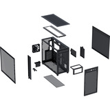 ASUS Prime AP303 - Tempered Glass Panel midi tower behuizing Zwart | 2x USB-A | 1x USB-C | Tempered Glass