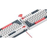Iqunix L80 Formula Typing Wireless Mechanical Keyboard, gaming toetsenbord Wit/rood, US lay-out, Gateron Red, RGB leds, 80% (TKL), Hot-swappable, PBT, 2.4GHz | Bluetooth 5.1 | USB-C
