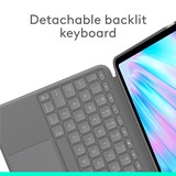 Logitech Combo Touch iPad Air 11" (M2), iPad Air (4e en 5e generatie - 2020, 2022) Keyboard Case Zwart, US-International lay-out (QWERTY), 75%