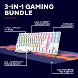 Trust GXT 882 Miami Draadloze 3-in-1 Gaming Set desktopset Wit, US lay-out (QWERTY), Membraan, 80% (TKL)