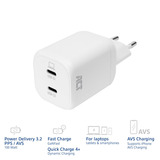 ACT Connectivity USB-C-lader 100W met 2 poorten oplader Wit
