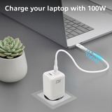 ACT Connectivity USB-C-lader 100W met 2 poorten oplader Wit