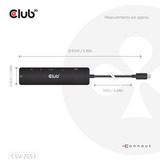 Club 3D USB Type-C 7-in-1 Hub dockingstation Zwart